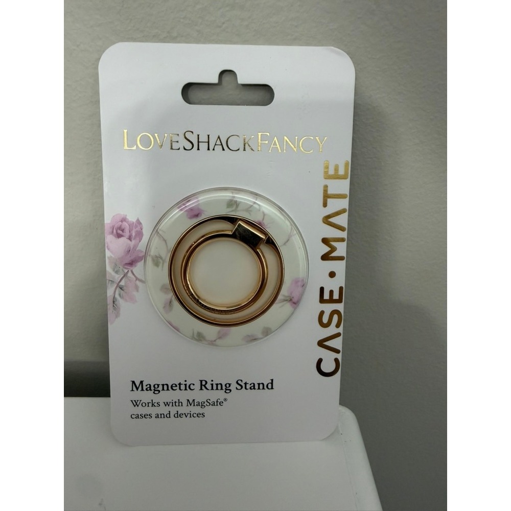 LoveShackFancy Case-Mate Magnetic Ring Stand OS Pink Floral MagSafe NWT